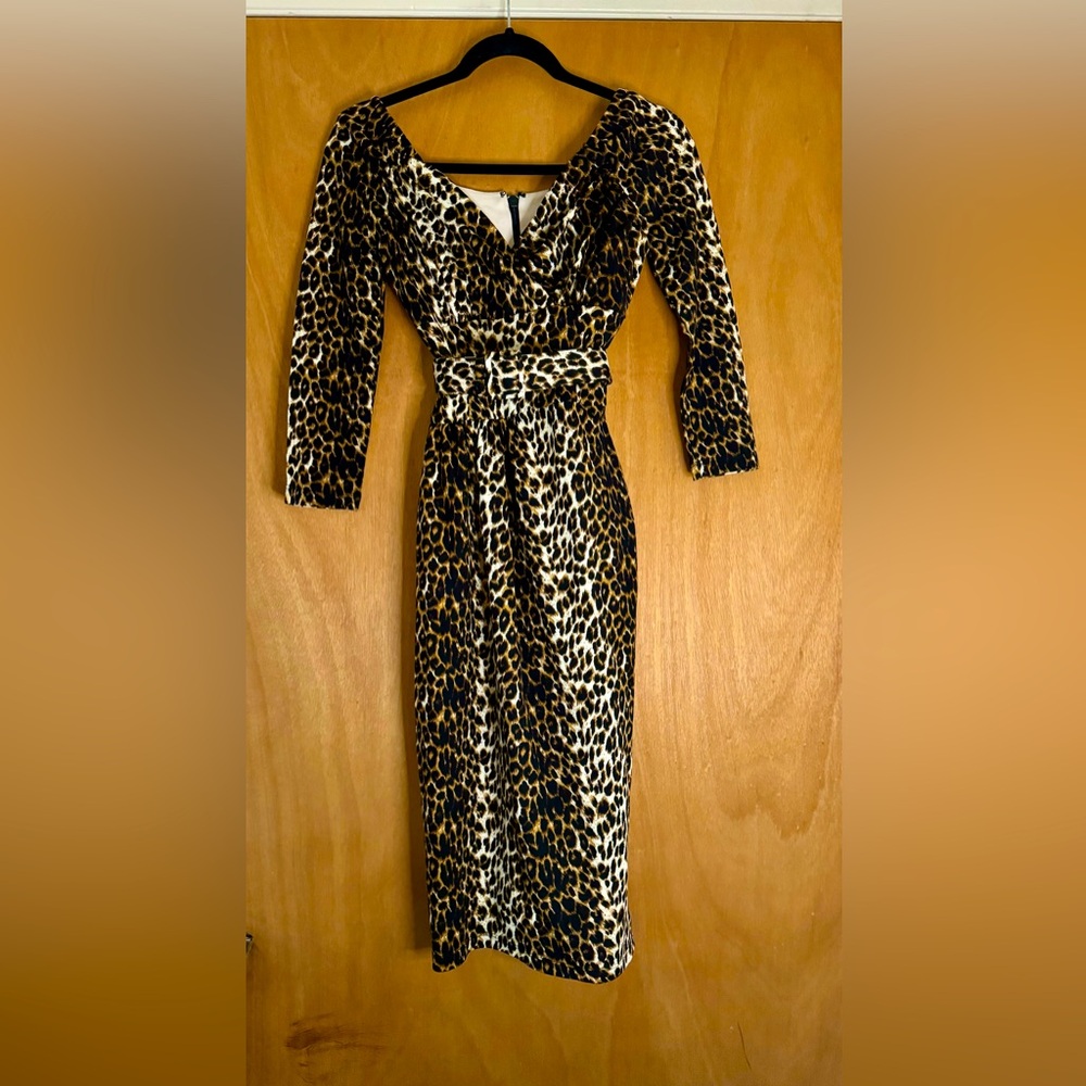 Leopard Print Pinup Dress (Belt Included)